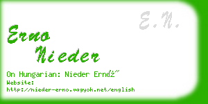 erno nieder business card